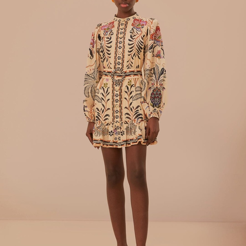 FARM Rio cream floral dress